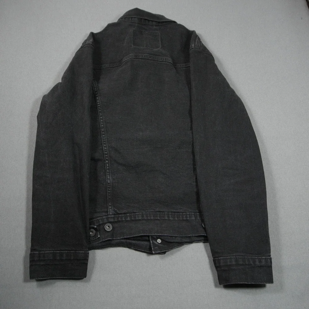 Levi's Black Denim Trucker Jean Work Moto Men Jacket M Type 3 Western